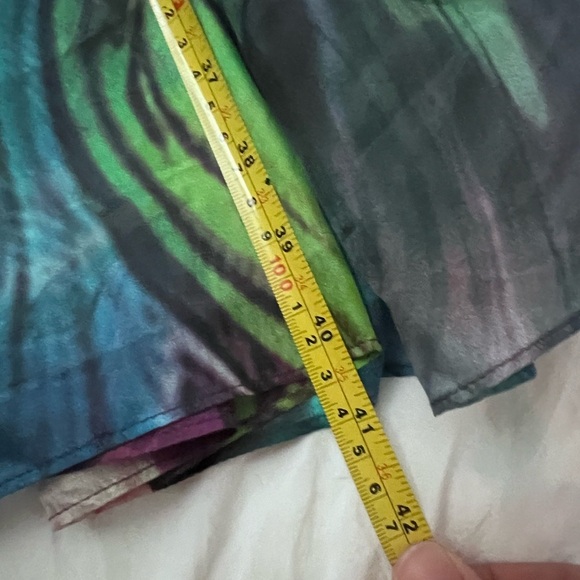 Oleg Cassini 100% Silk Y2K 90s Babydoll Colorful Cocktail Dress size 10 - Picture 12 of 14